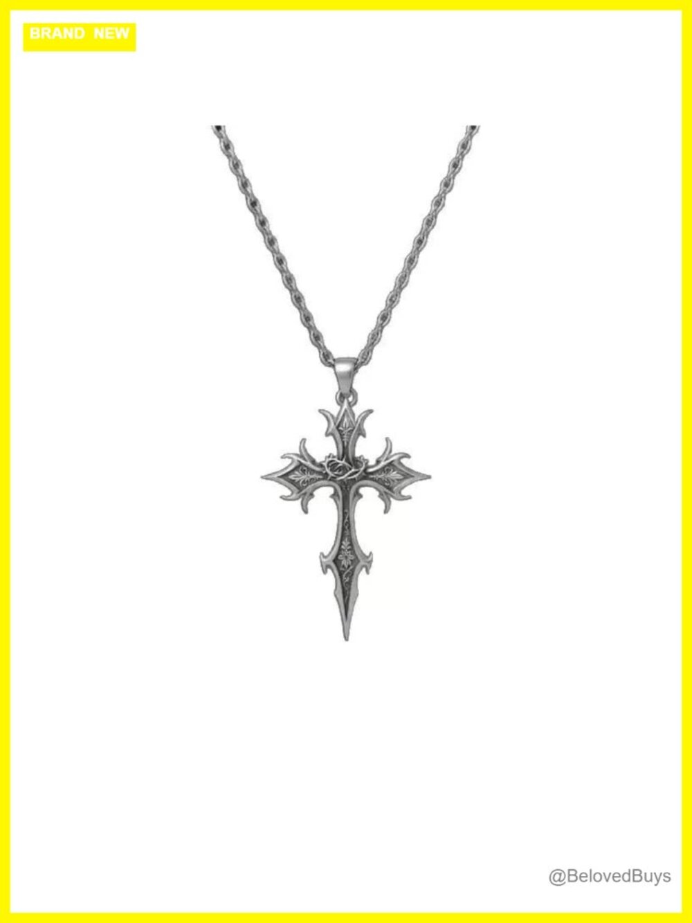 Vintage Cross Pendant Necklace Grunge Punk Choker Gothic Halloween Jewelry